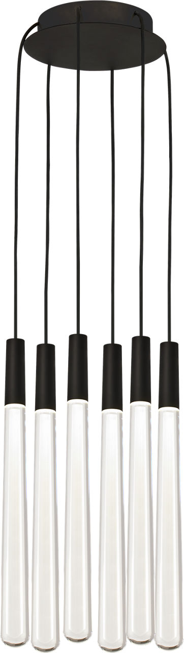 Pylon Crystal 6 Light Chandelier 6 Light Nightshade Black 3000K 90 CRI integrated led 90 cri 3000k 120v-277v unv