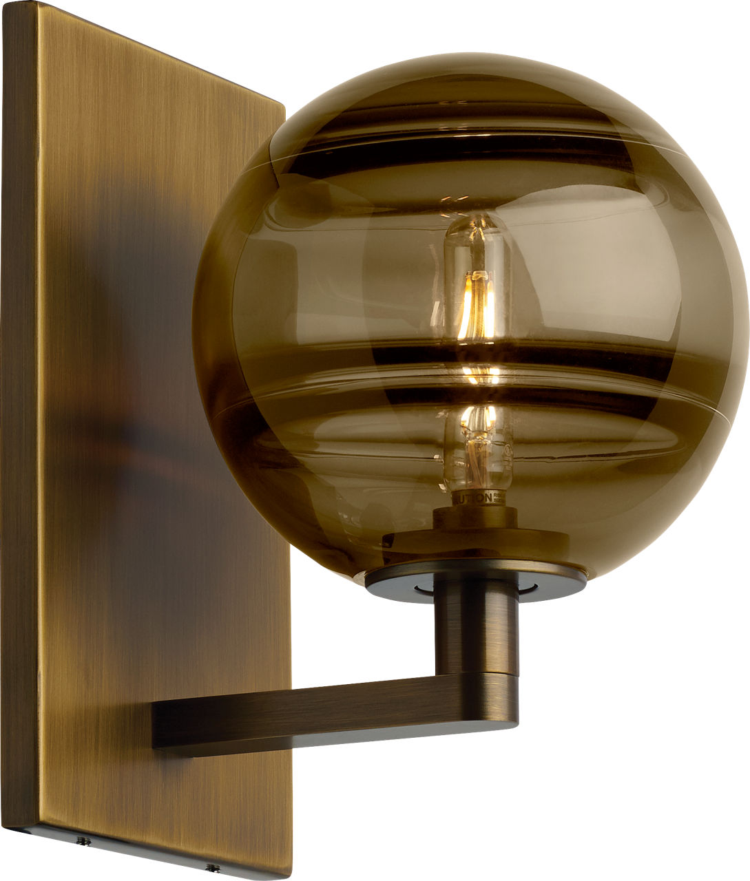 Sedona Wall Transparent Smoke Aged Brass Bulb Not Included