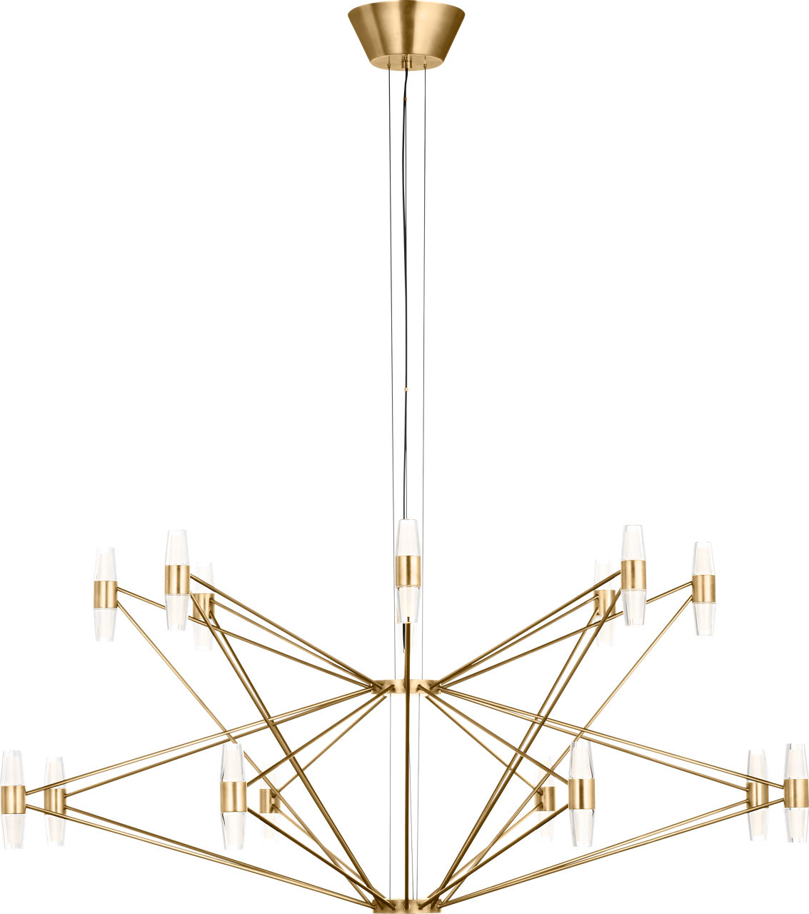 Lassell Two Tier X-Large Chandelier in Natural Brass 2700K 120V