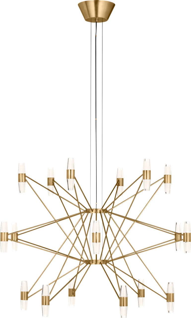 Lassell Three Tier X-Large Chandelier in Natural Brass 2700K 120V