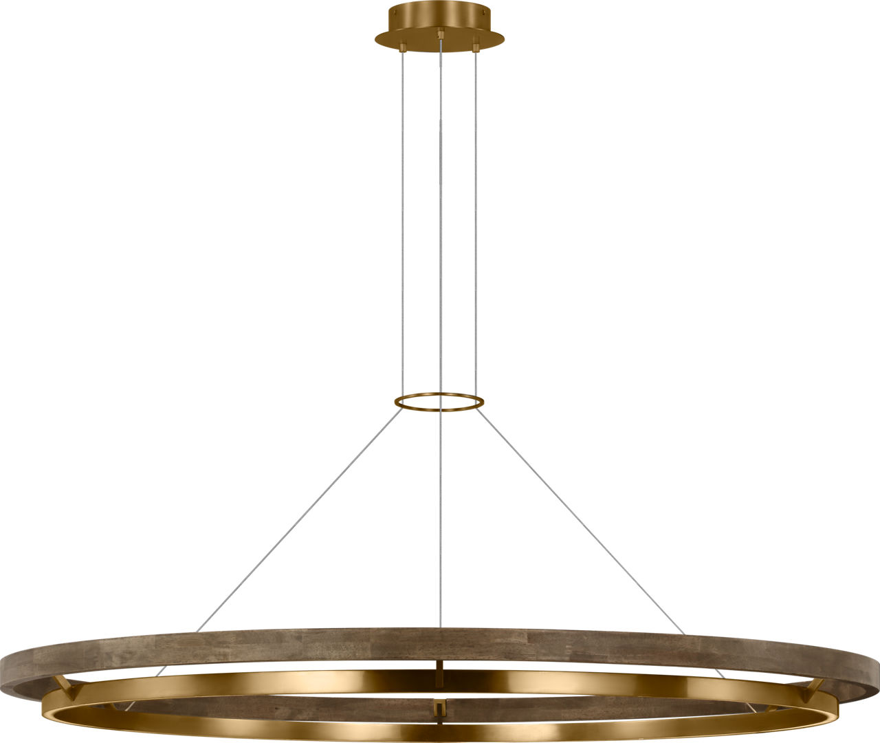 Grace 65 Chandelier Natural Brass/ weathered oak 3000K 90 CRI
