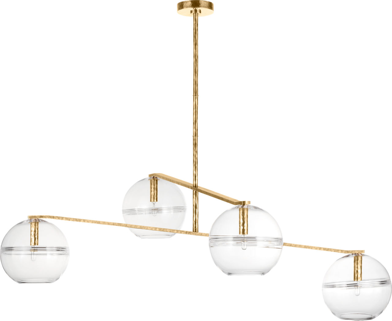 Lowing Medium Chandelier Clear polished antique brass LED 2700K 90 CRI lamp