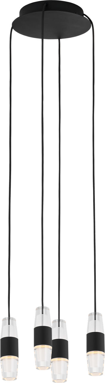 Lassell Short 4-Light Chandelier in Nightshade Black 2700K 120V