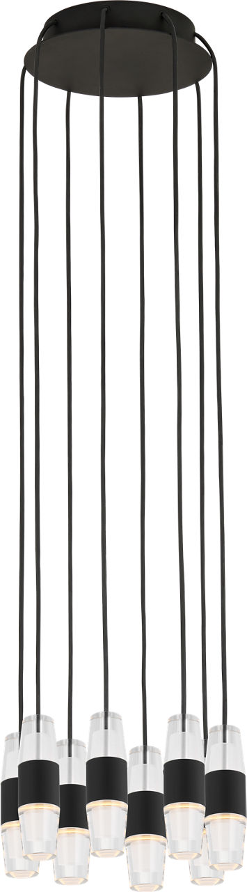 Lassell Short 8-Light Chandelier in Nightshade Black 2700K 120V