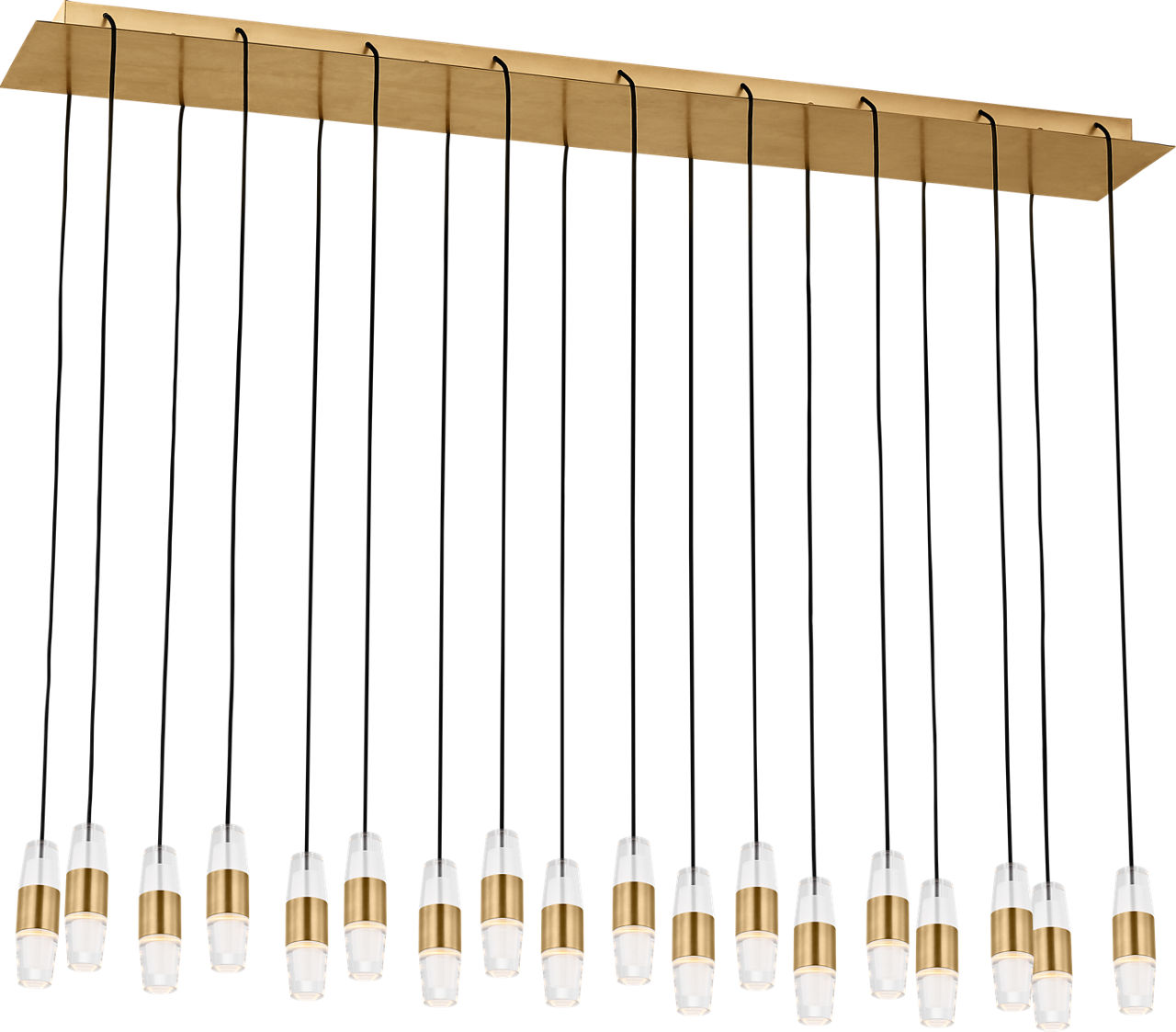 Lassell Short 18-Light Chandelier in Natural Brass 2700K 120V