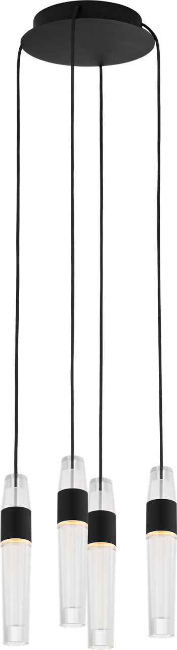 Lassell 4-Light Chandelier in Nightshade Black 2700K 120V