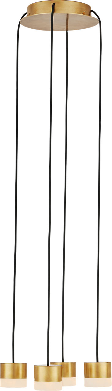 Gable Alabaster 4 Light Chandelier Hand Rubbed Antique Brass 3000K 90 CRI