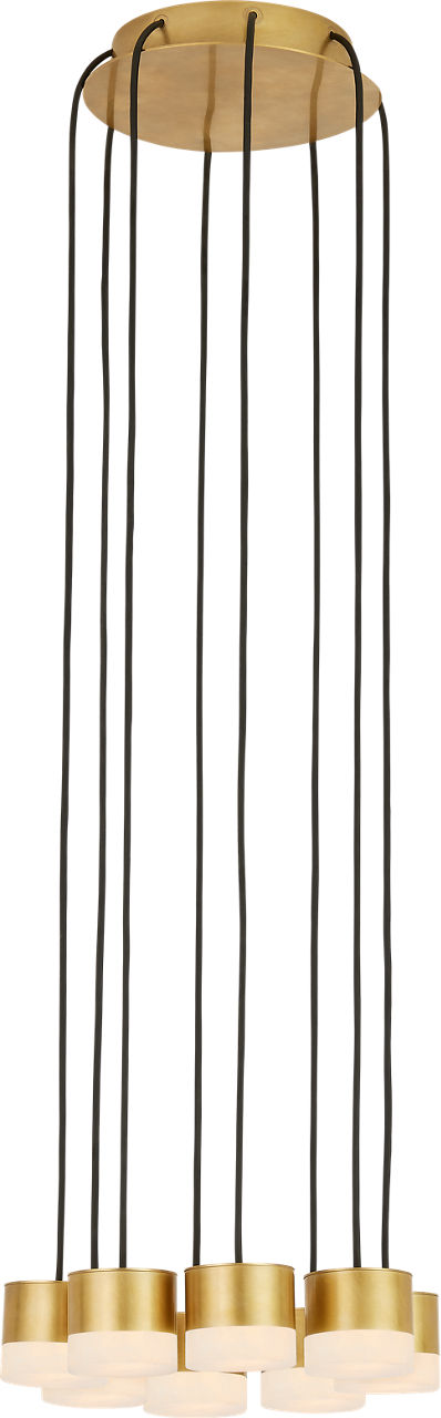 Gable Alabaster 8 Light Chandelier hand rubbed antique brass 3000K 90 CRI