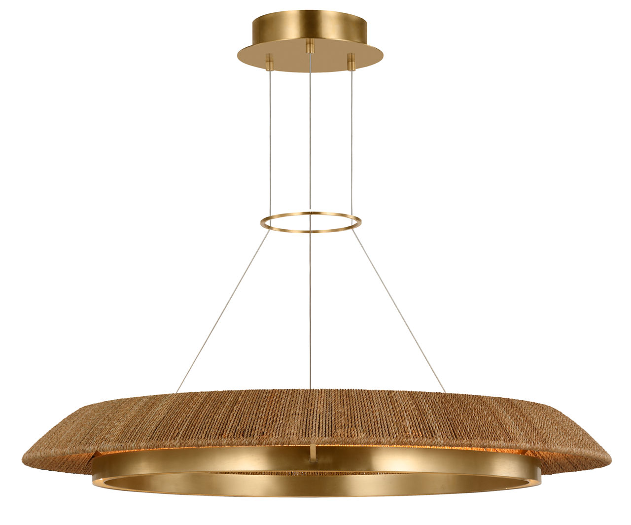 Noa Large Chandelier Natural Hand Rubbed Antique Brass 2700K 90 CRI