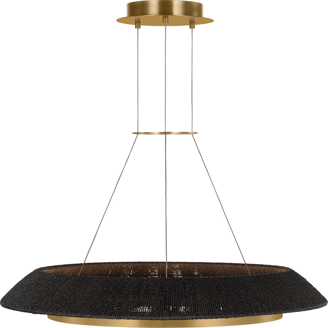 Noa Medium Chandelier Washed Black Hand Rubbed Antique Brass 2700K 90 CRI