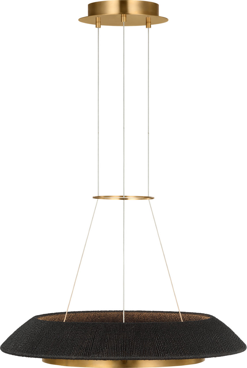 Noa Small Chandelier Washed Black Hand Rubbed Antique Brass 2700K 90 CRI