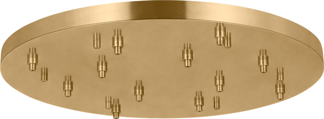 36" Round Multiport Canopy hand rubbed antique brass