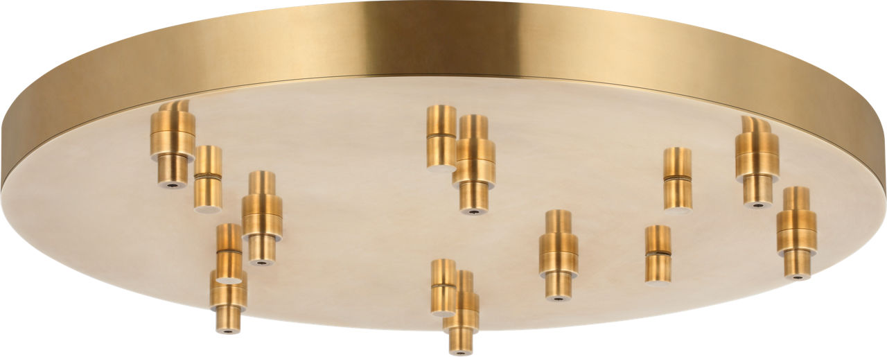 24" Round Multiport Canopy Hand Rubbed Antique Brass