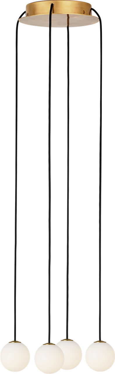 Orbet 4 Light Chandelier Hand Rubbed Antique Brass 2700K 90 CRI