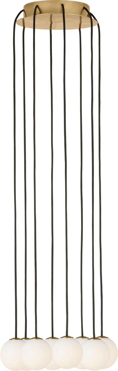 Orbet 8 Light Chandelier hand rubbed antique brass 2700K 90 CRI