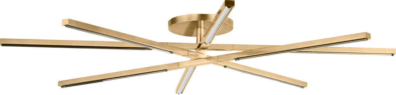 Cityscape X-Grande Flush Clear Crystal hand-rubbed antique brass 2700K 90 CRI