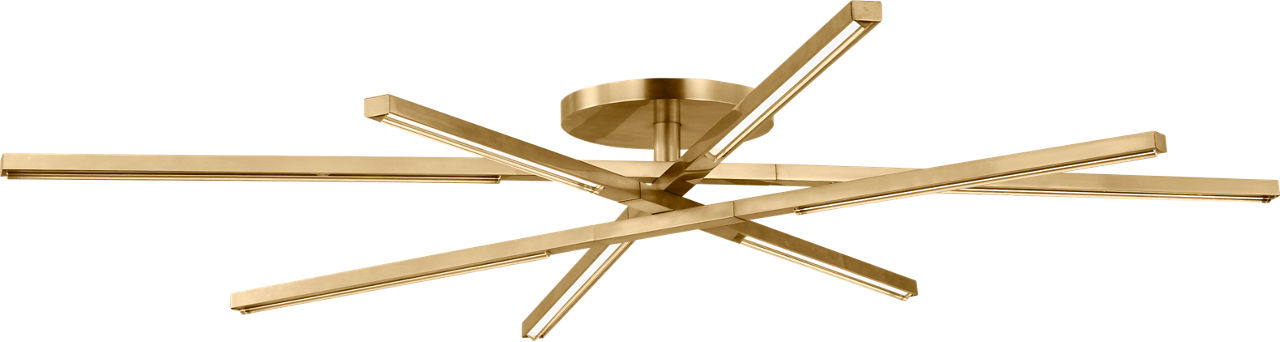 Cityscape Grande Flush Clear Crystal Hand Rubbed Antique Brass 2700K 90 CRI