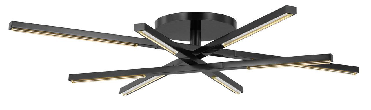 Cityscape Medium Flush Clear Crystal Bronze 2700K 90 CRI