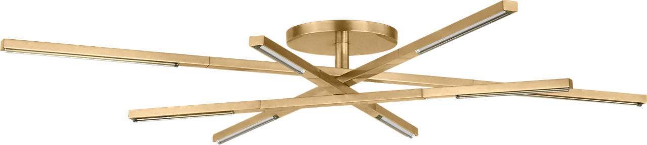 Cityscape Medium Flush Clear Crystal hand rubbed antique brass 2700K 90 CRI