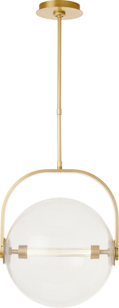 Fues Medium Pendant Clear Natural Brass 2700K 90 CRI