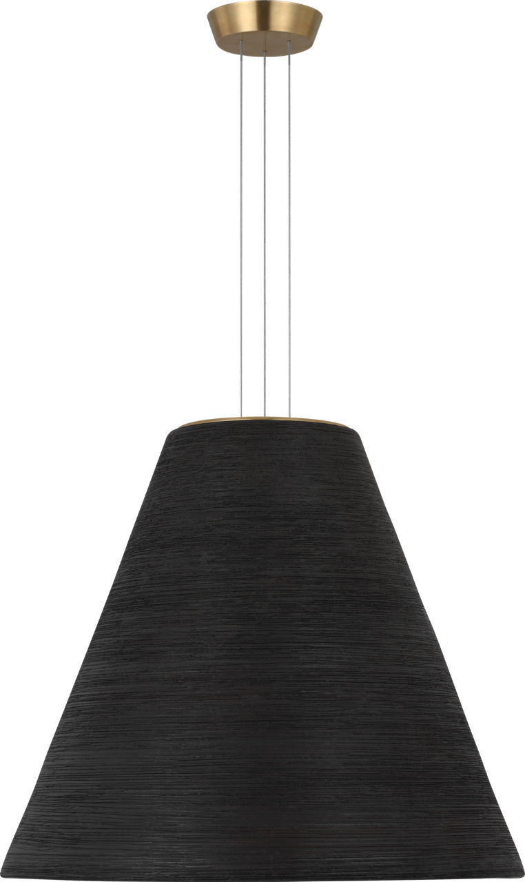 Karam Tapered Large Pendant Black Natural Brass 2700K 90 CRI