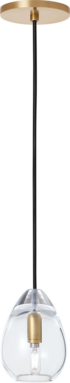 Alina Small Accent Pendant Clear Natural Brass Bulb Not Included