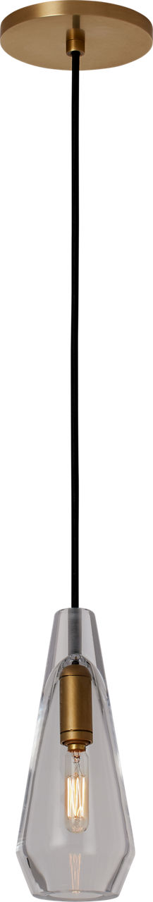 Lustra Small Accent Pendant in Clear Natural Brass Bulb Not Included