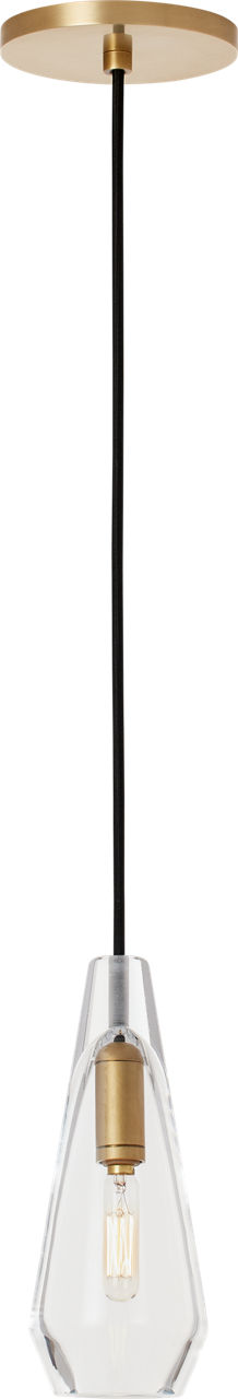 Lustra Small Accent Pendant in Clear Natural Brass Bulb Not Included