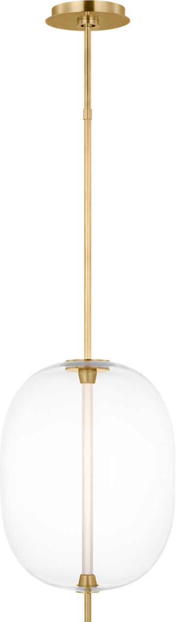 Heian Medium Pendant Clear Natural Brass 2700K 90 CRI