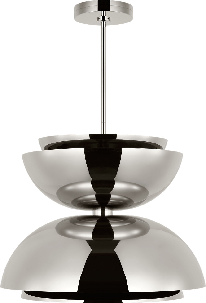 Shanti X-Large Double Asymmetric Pendant Polished Nickel 2700K 90 CRI