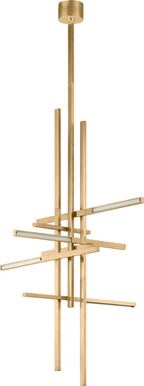 Cityscape X-Large Pendant Clear Crystal Hand Rubbed Antique Brass 2700K 90 CRI