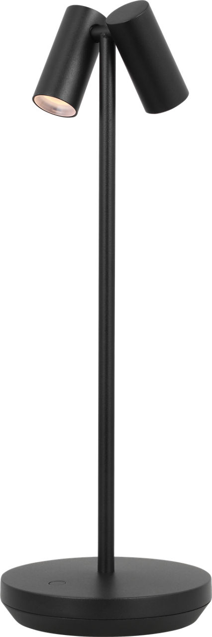 Doppia Accent Rechargeable Table Lamp Black 2700K 90 CRI wall charger included