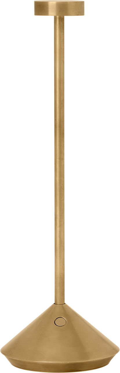 Moneta Accent Rechargeable Table Lamp Natural Brass 2700K 90 CRI wall charger included