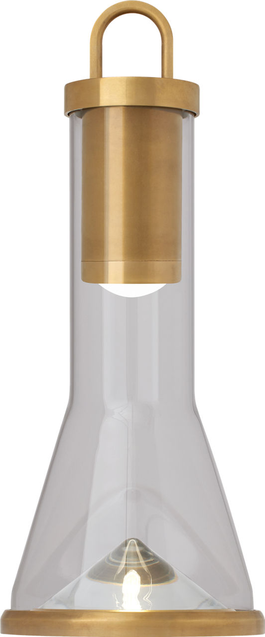 Kandella Accent Rechargeable Table Lamp Natural Brass 2700K 90 CRI wall charger included