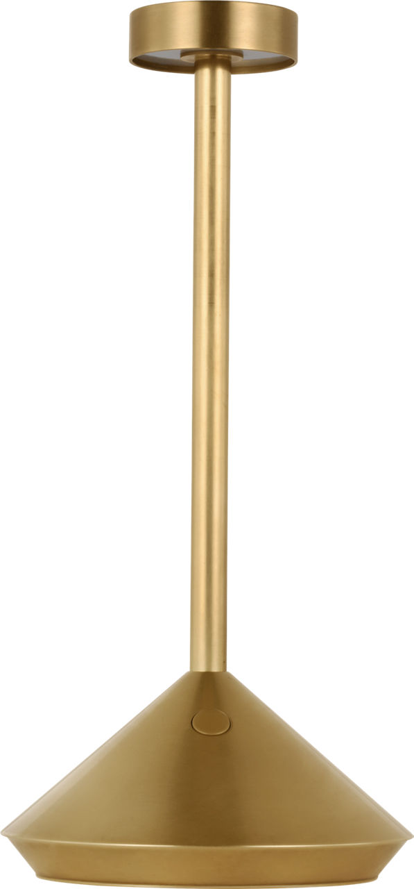 Moneta Short Accent Rechargeable Table Lamp Hand Rubbed Antique Brass 2700K 90 CRI