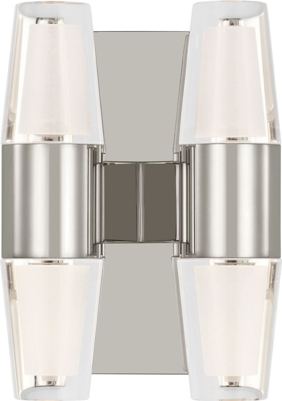 Lassell Double Short Sconce in Polished Nickel 2700K 120V