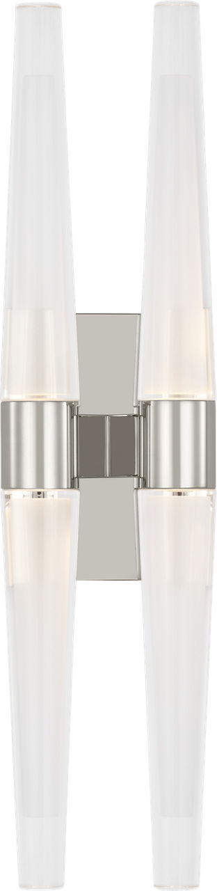 Lassell Double Tall Sconce in Polished Nickel 2700K 120V