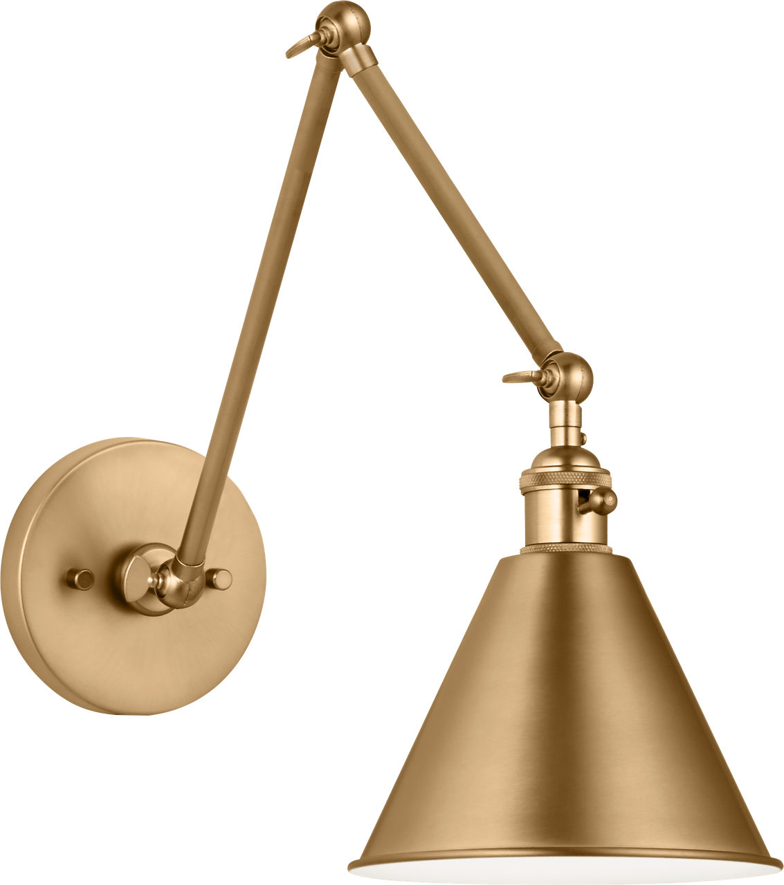 Salem Double Arm One Light Sconce Satin Brass Bulbs Included