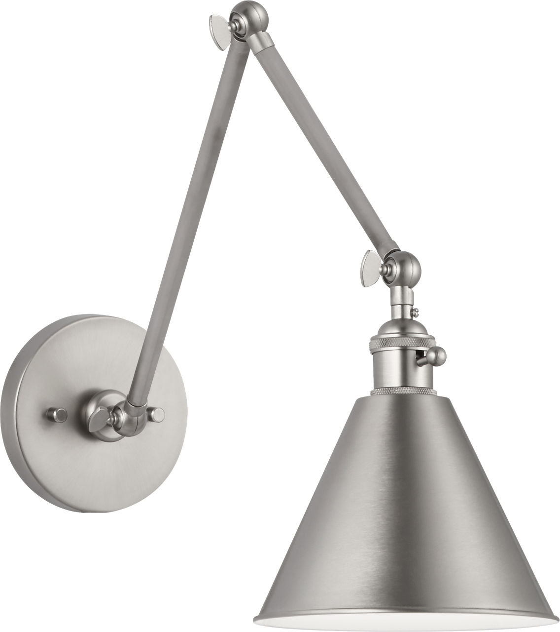 Salem Double Arm One Light Sconce Brushed Nickel Bulbs Included