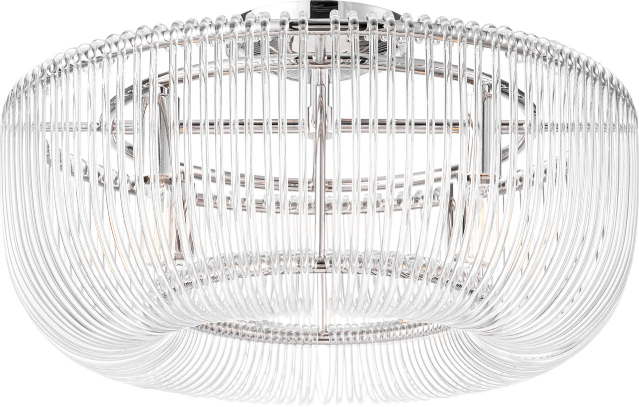 Pierce Medium Flush Mount Polished Nickel