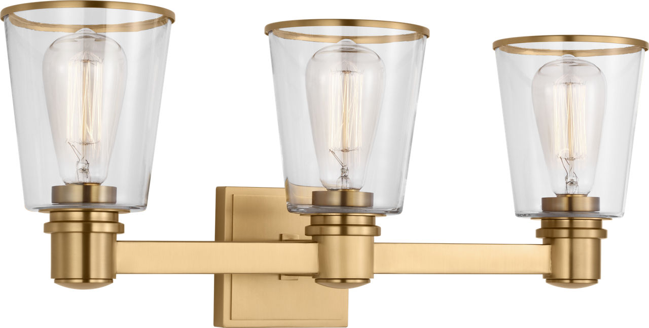 Alessa 3 - Light Vanity Burnished Brass