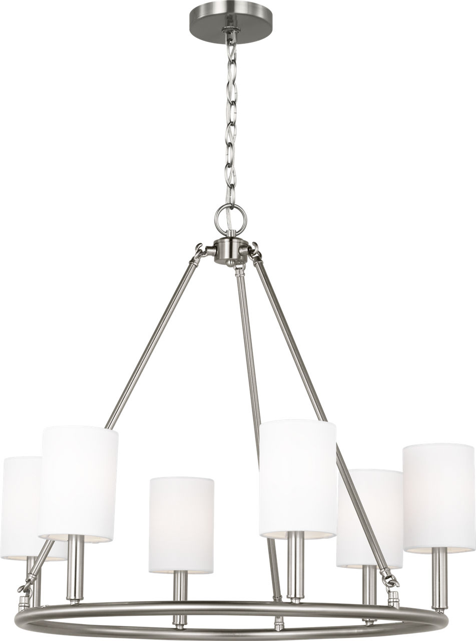 Egmont Large Chandelier Brushed Steel