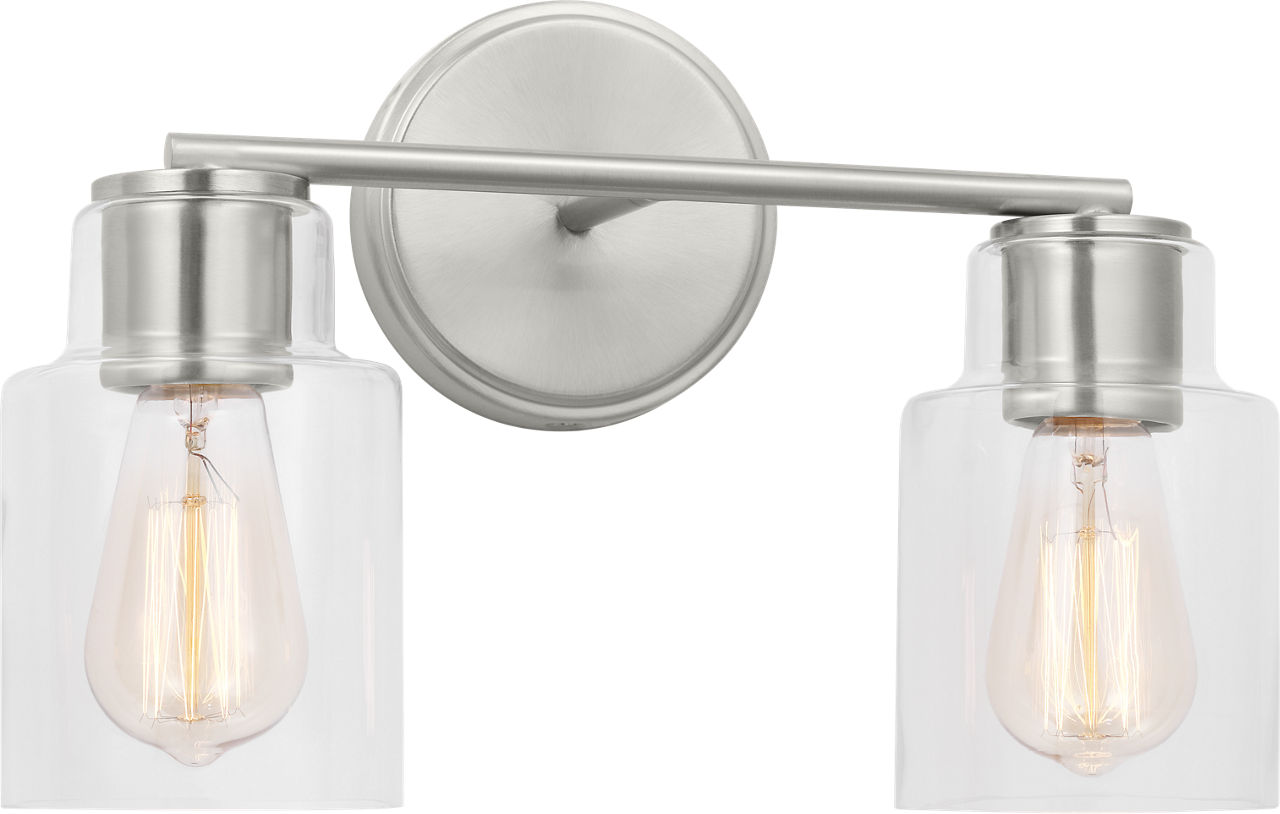Sayward 2-Light Bath Sconce in Brushed Steel Bulb(s) Not Included