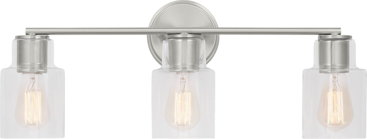 Sayward 3-Light Bath Sconce in Brushed Steel Bulb(s) Not Included