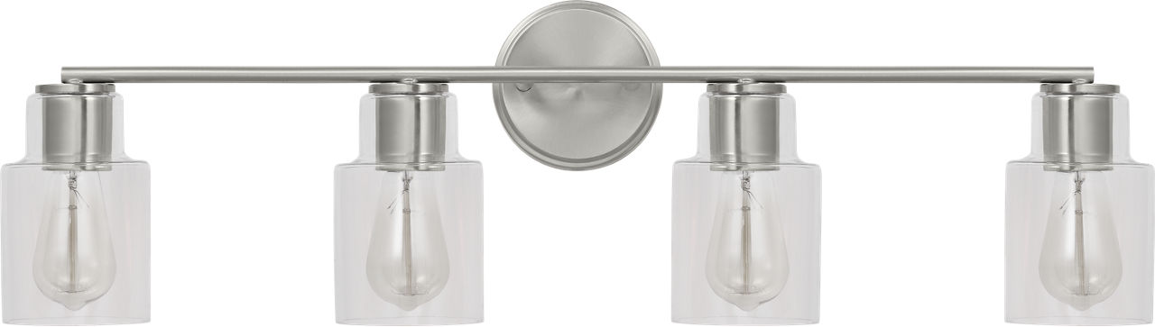 Sayward 4-Light Bath Sconce in Brushed Steel Bulb(s) Not Included