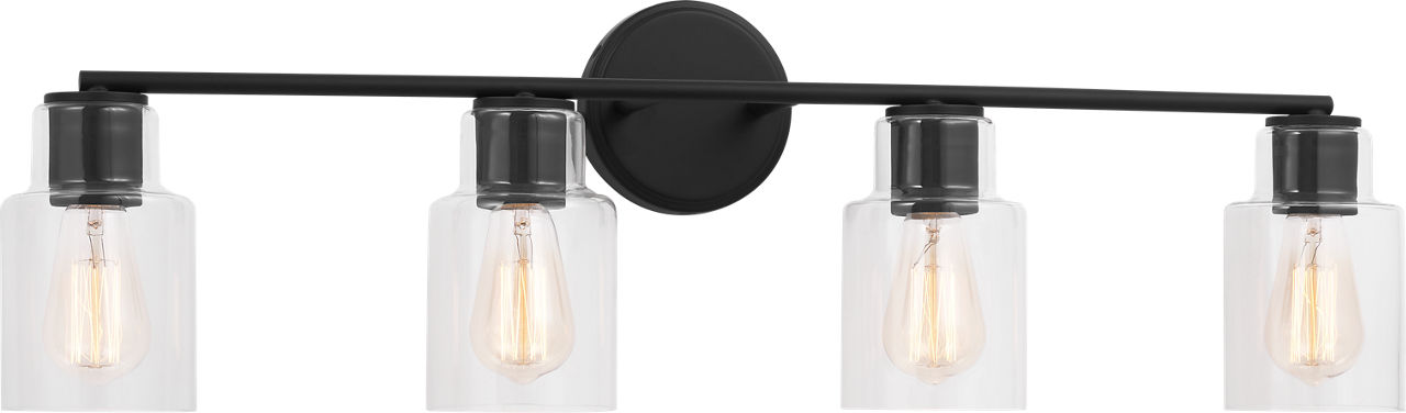 Sayward 4-Light Bath Sconce in Midnight Black Bulb(s) Not Included