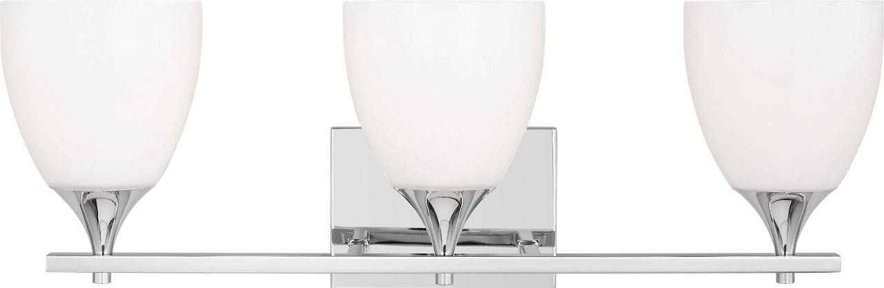 Toffino 3-Light Bath Sconce in Chrome with Milk Glass