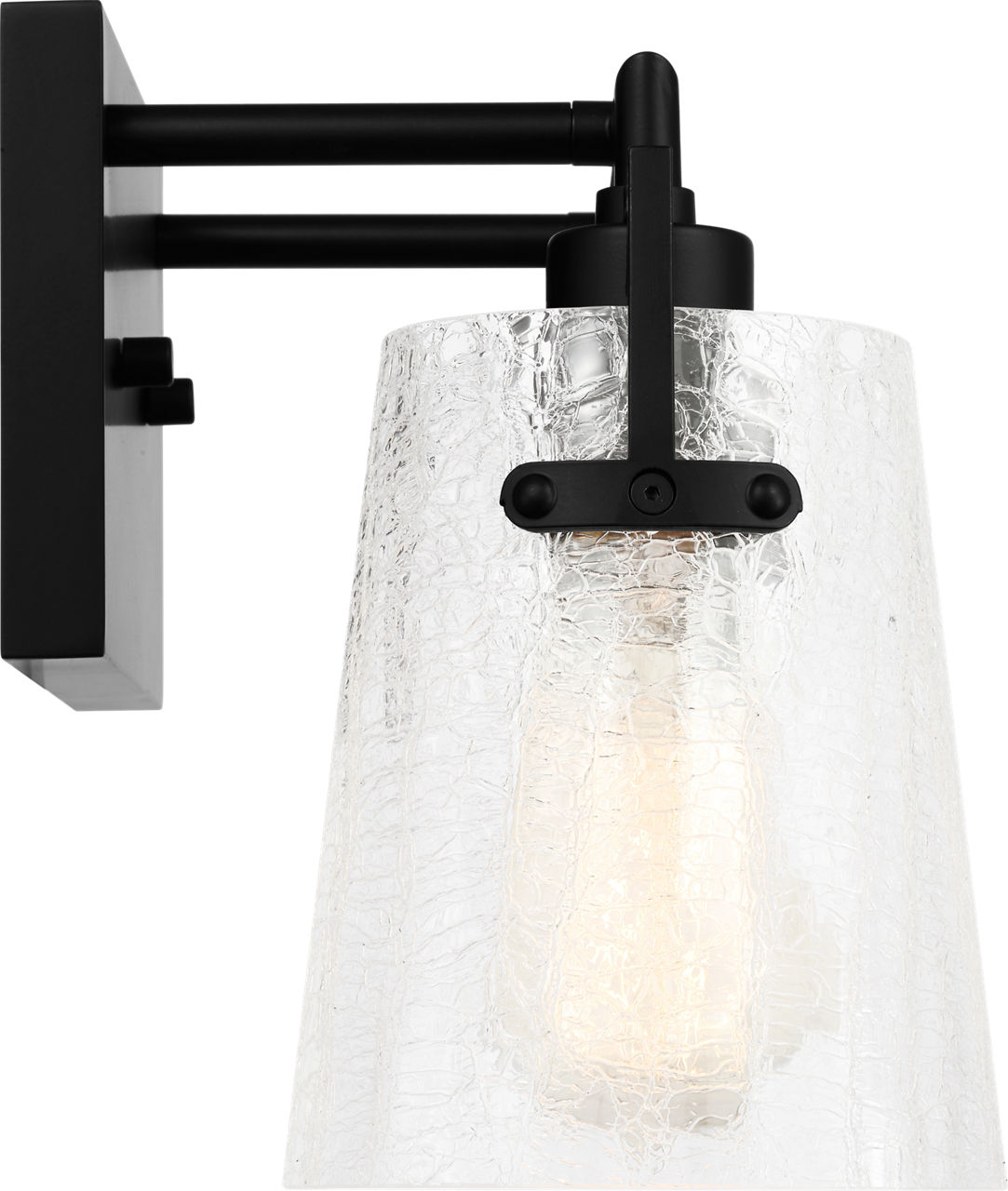 Crofton 2 - Light Vanity Midnight Black Clear Crackle Glass