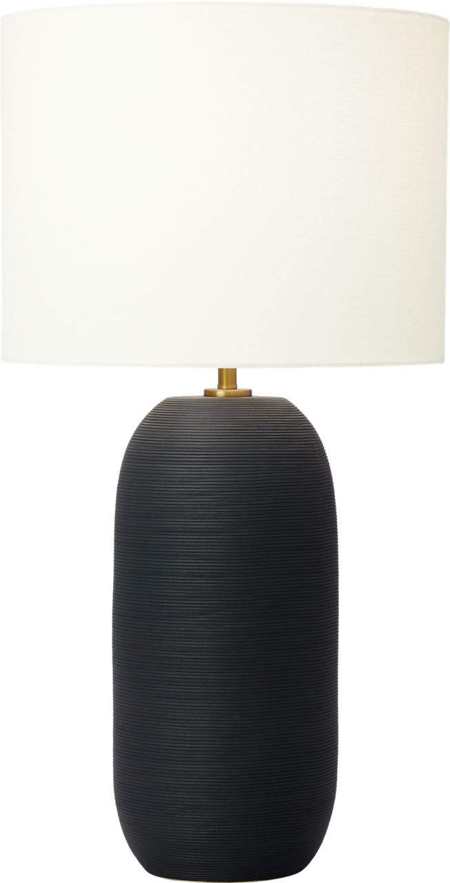 Fanny Slim Table Lamp Rough Black Ceramic Bulbs Inc