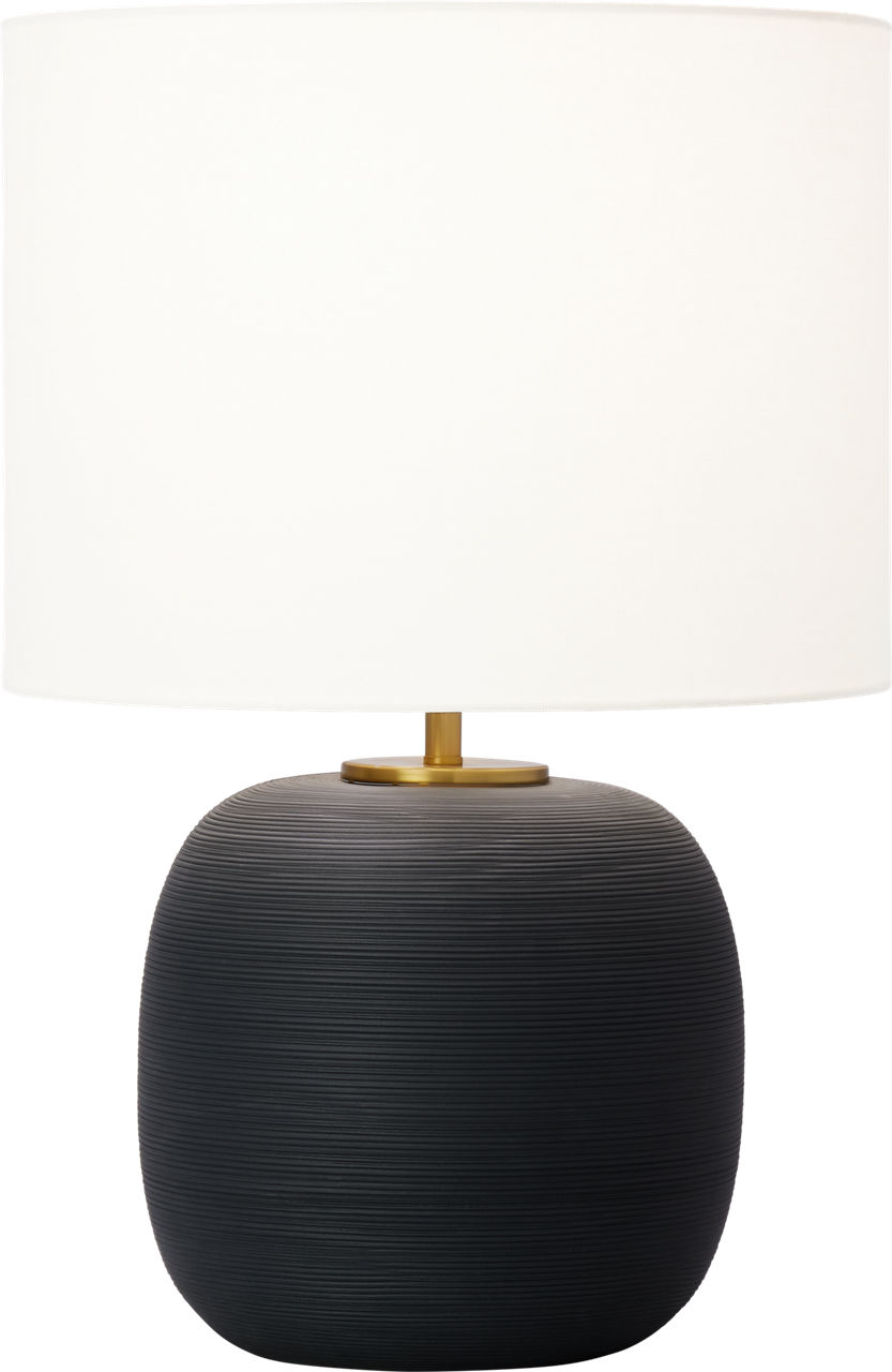 Fanny Wide Table Lamp Rough Black Ceramic Bulbs Inc